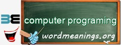 WordMeaning blackboard for computer programing